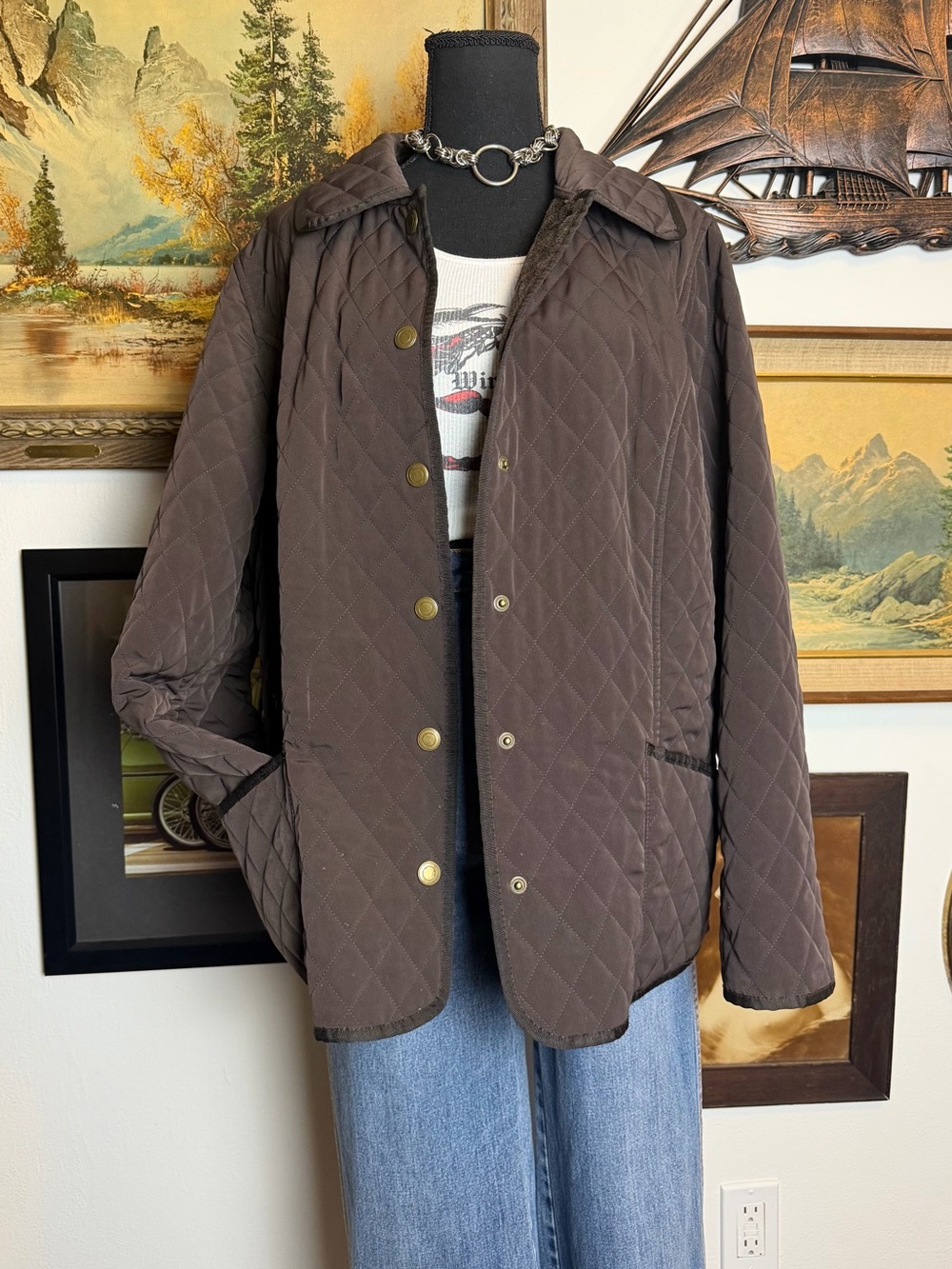 Vintage Quilted Barn Jacket Brown Size XL